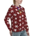 thumbnail image 6 of Wukai Snowflakes On A Buffalo Plaid Christmas Print Womens Hoodies Fleece Sweatshirts Long Sleeve Sweaters Pullover Fall Outfits Winter Clothes-XX-Large, 6 of 7
