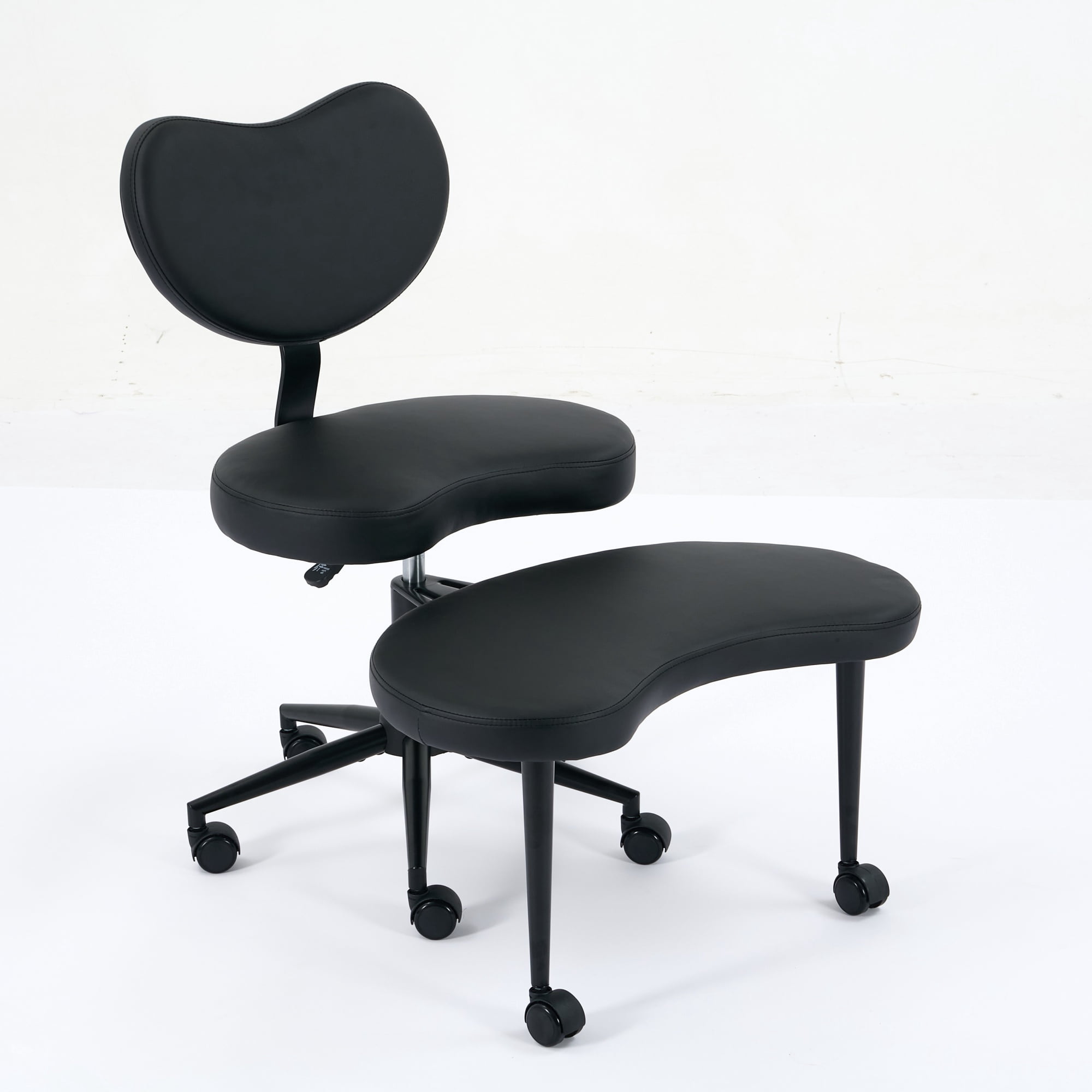 Meditation Chair Plus, Cross Legged Chair with Wheels, ADHD Chair, Criss Cross Desk Chair with Lumbar Support and Adjustable Stool, Flexible Design for Fidgety Sitters, Black