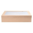 thumbnail image 4 of Cater Tek Rectangle Kraft Paper Catering Box - with Window Lid - 14 1/4" x 10" x 3 1/4" - 100 count box, 4 of 10