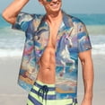 thumbnail image 5 of Lsque Dolphin Rainbow Horse pattern Hawaiian Shirt for Men, Unisex Summer Beach Casual Short Sleeve Button Down Shirts-Large, 5 of 9