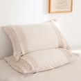 thumbnail image 2 of Move Over Beige Grey Macrame Tassel Bedding Sets Twin Washed Microfiber Tassel Patern Boho Handmade Duvet Cover Set No Filling, 2 of 8