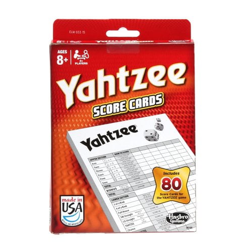 Ingenieurs geloof Ritmisch Yahtzee Score Cards, Card Game for Kids Ages 8 and Up, for 2 or More  Players - Walmart.com