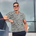thumbnail image 4 of Balery Wild Animal Leopard Print Camisa Polo de Hombre con Estampado, de Manga Corta y Tejido Medio, Camisa Tipo Golf Polo-3X-Large, 4 of 6