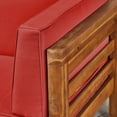 thumbnail image 6 of GDF Studio Ravello Outdoor V-Shaped Acacia Wood Sectional Sofa Set with Cushions, Brown, 6 of 9