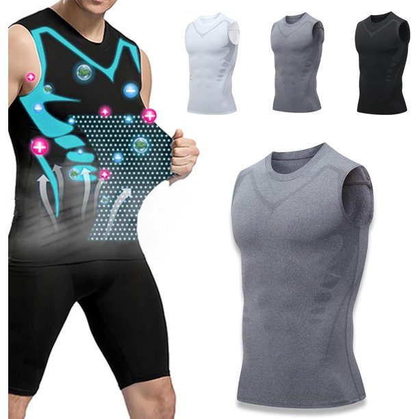 AODGHC 2023 Nueva versión Camisa sin mangas con forma iónica, Camisa sin mangas con forma iónica Biowang, Chaleco de tela de seda de hielo