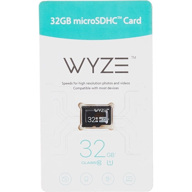 Tarjeta microSDHC de 32 GB, clase 10, almacenamiento ampliable Wyze, negra