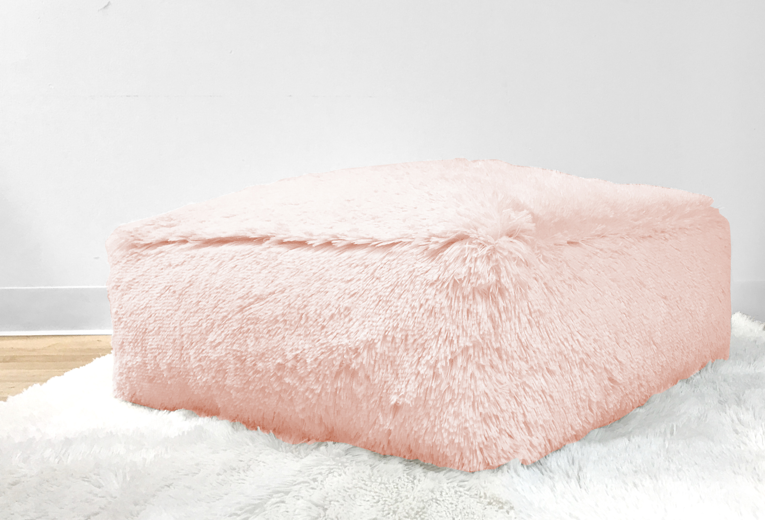 Mainstays Faux Fur Floor Pillow, Blush - image 3 of 3