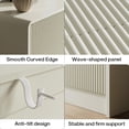 thumbnail image 5 of FURNIWAY Beige 5 Drawer Dresser Modern Curved Storage Cabinet with Push to Open Drawers for Bedroom Living Room Entryway, 5 of 9