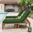 thumbnail image 6 of Kimunuk Outdoor Chaise Lounge Cushions set of 2, 72" x 21" x 4" Waterproof Pool Beach Recliner Replacement Cushions with Ties, Green, 6 of 7