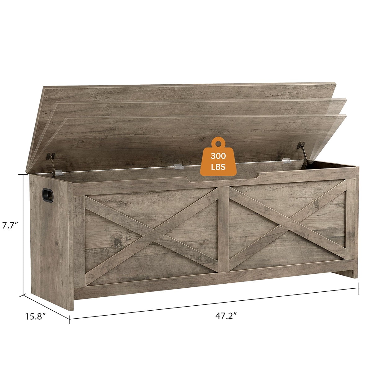 Soonbuy 47" Storage Chest Extra Large,Wooden Storage Bench Storage Trunk with 2 Safety Hinges,Shoe Bench,Storage Bench Large Toy Chest for Entryway,Living Room,Bedroom,Easy Assembly