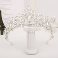 thumbnail image 1 of Zhuge Tiara de boda para novia, diadema de princesa, corona nupcial, joyería para el cabello con diamantes de imitación de cristal, decoración para novia, cumpleaños, graduación, boda (blanco), 1 of 4
