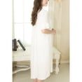 thumbnail image 4 of Defitshape Women's Cotton Summer Nightgown Soft Comfy Short Sleeve Vintage Victorian Sleep Dress White Medium, 4 of 4