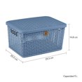 thumbnail image 3 of Cesto para ropa y cajas organizadoras La Ardilla Rattan con Tapa Azul, 3 of 4
