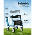 HEAO Rollator Walker for Seniors,10" Wheels Walker with Cup Holder
