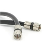 6 Foot Black - Solid Copper Coax Cable - RG6 Coaxial Cable with Connectors, F81 / RF, Digital Coax for Audio/Video, Cable TV, Antenna, Internet, Satellite, 6 Feet (1.8 Meter)