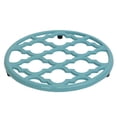 thumbnail image 2 of Home Basics Lattice Collection Round Cast Iron Trivet, Turquoise, 2 of 5