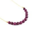 thumbnail image 3 of QNAVIC AA Natural Ruby Gemstone Round Beads Crystals Necklace Handmade Jewelry for Women, Birthstone Chakra Healing Energy Stones, 14k Gold Plated 925 Sterling Silver, Birthday Gift for her, 3 of 5
