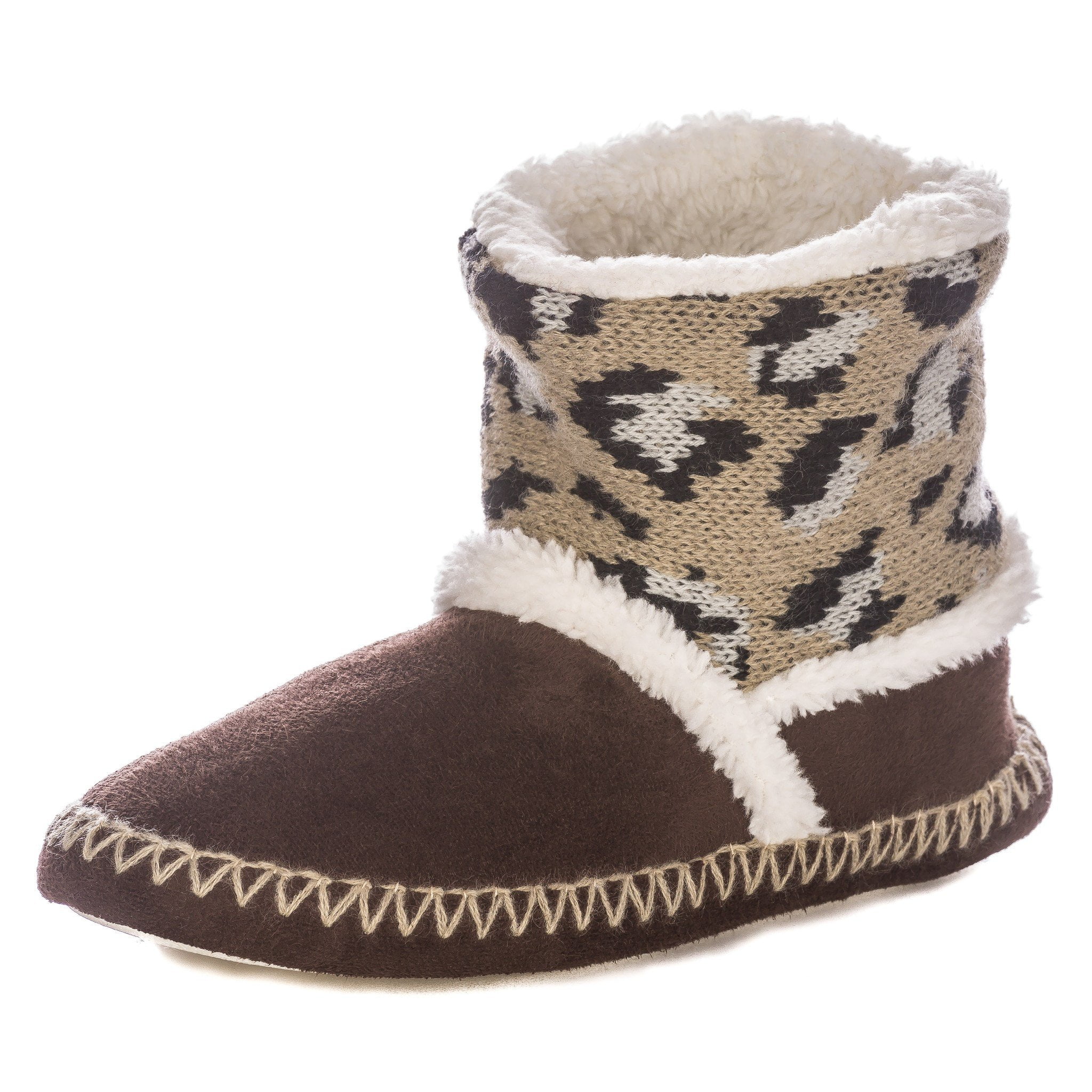 womens leopard print slipper boots