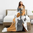 thumbnail image 5 of Kll Fleece Blanket Plush Throw Blanket Funny Cats,Soft Fuzzy Cozy Flannel Blanket For Couch Sofa Bed.(60"X50"), 5 of 9