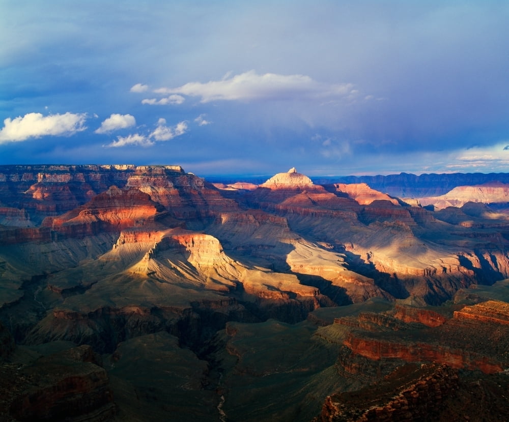 View of Grand Canyon from Shoshone Point storm cloud shadows south rim