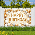 thumbnail image 5 of Golden Letters Happy Birthday Banner Decorative Design Colorful Balloons Celebration Star Elements for Birthday Party Photo Shoot Holiday Celebration, 5 of 6