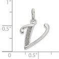 thumbnail image 2 of Sterling Silver Polished Glitter Enamel Letter V Initial Charm (22 X 11) Made In India qc9181v, 2 of 2