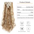 thumbnail image 2 of Qlenkay Clip in Hair Extensions Synthetic Hair 7 pcs Double Weft Long Wavy Straight Hair Extension for Women, 2 of 8