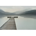 thumbnail image 2 of Anonymous 32x23 Gold Ornate Wood Framed with Double Matting Museum Art Print Titled - Solitude at the Pier, Color, 2 of 4