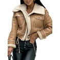 thumbnail image 4 of xiaxaixu Women Winter Jacket, Long Sleeve Zipper Closure Patchwork Warm Outwear with Pockets, 4 of 5