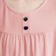 thumbnail image 4 of Tops de Manga Corta de Mujer Casual Botón de Color Sólido Plegado Cuello Redondo Suéter de Moda para el Hogar Y el Uso Diario, 4 of 5