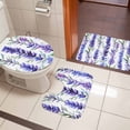 thumbnail image 5 of Spring Lavender Bathroom Rugs Set Country Watercolor Purple Flower Green Leaf Non Slip Absorbent Soft Bath Mats 3 Piece Set with Bathroom Rug, U-Shaped Floor Mat, Toilet Seat Cover Small Size, 5 of 9
