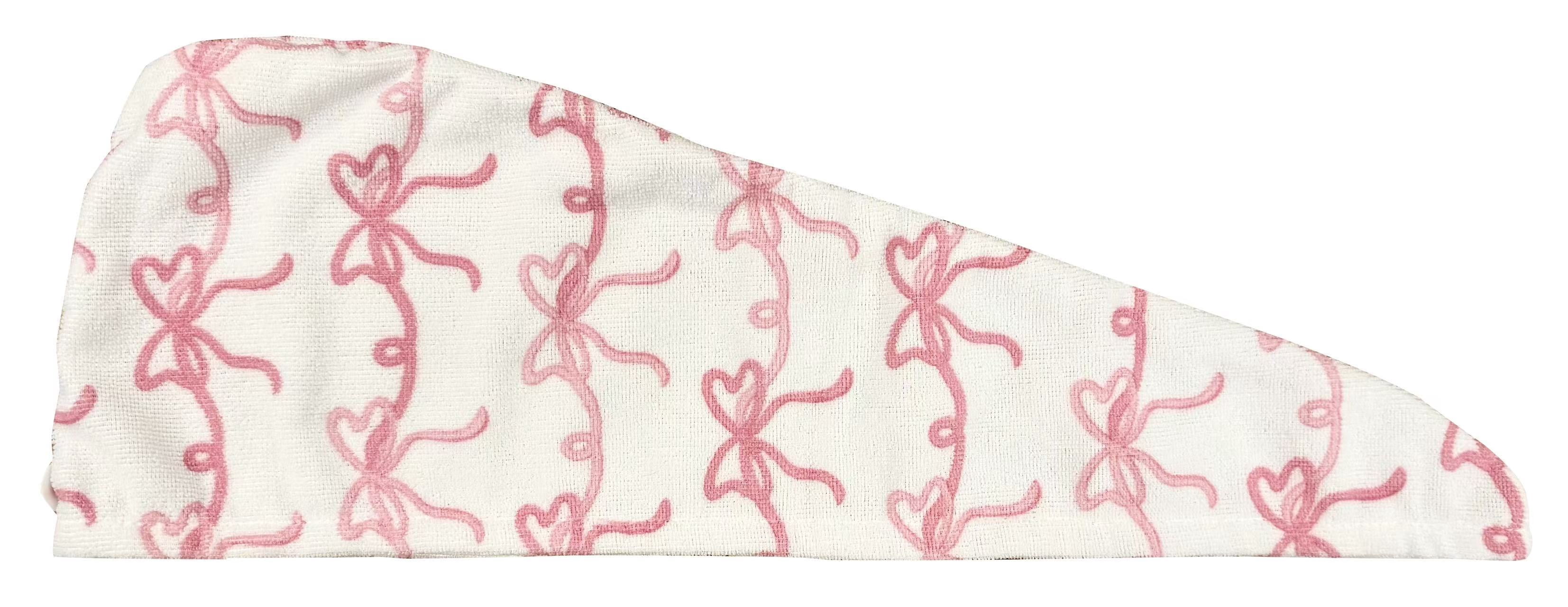 Adult Bath Set, 3 Pieces, Pink Bow Print