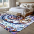 thumbnail image 4 of 6'x9' Area Rugs, Purple Orange Indoor Outdoor Area Rug for Living Room Bedroom, Modern Abstract Art Moire Washable Bathroom Rugs Kitchen Floor Carpet Mats Home Decor Aesthetic, 4 of 8