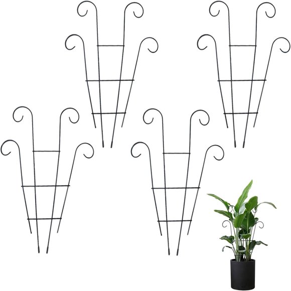 Mtxorvix 4 Pcs Treillis de 15 Po pour Plantes Grimpantes en Pot Intérieur Extérieur Treillis Métallique en Forme de Vague Piquets pour Plantes d'Intérieur F