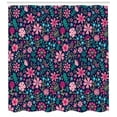 thumbnail image 3 of Garden Art Shower Curtain, Vibrant Lily Bouquets Leaf Flourish Vintage Style Nature Growth Indigo Backdrop, Fabric Bathroom Set with Hooks, 69W X 70L Inches, Multicolor, by Ambesonne, 3 of 3