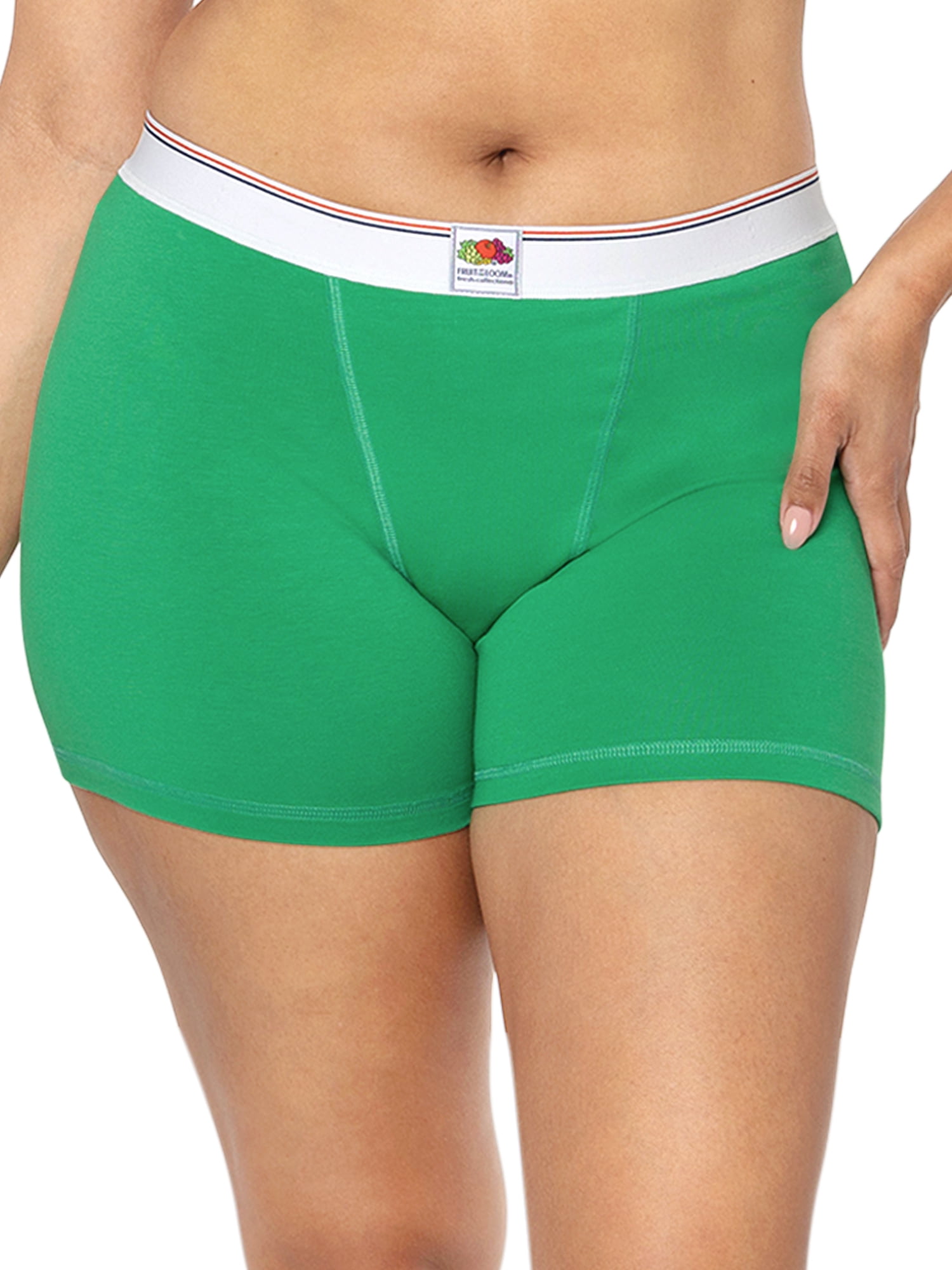 fresh collection by Fruit of the Loom Women's Cotton Boxer Brief 2-pack