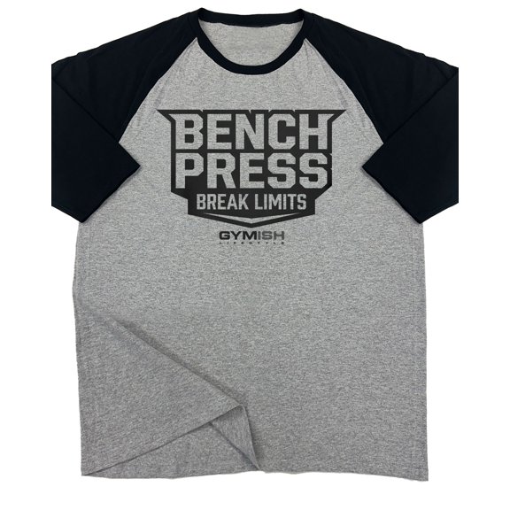 GYMISH RAGLAN Bench Press Workout Gym T-Shirt – Funny Gym Shirt for Men, Men's Bench Tee, Fitness & Bodybuilding Workout Apparel