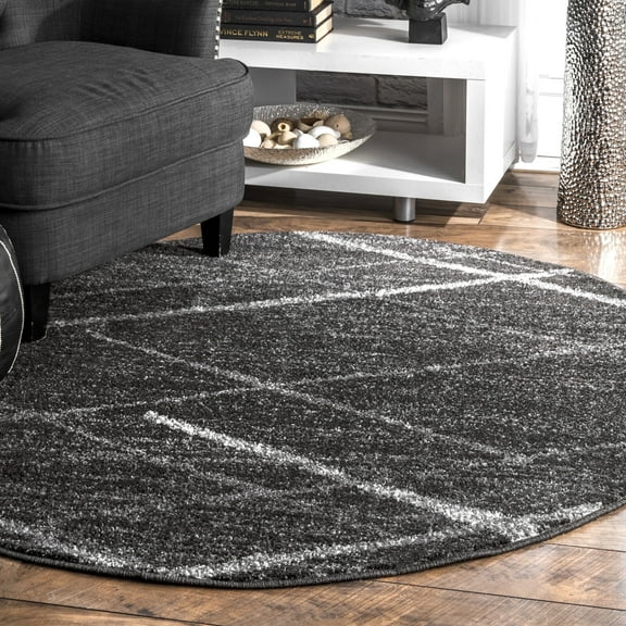 nuLOOM Thigpen Contemporary Area Rug, 4', Round, Thigpen Charcoal