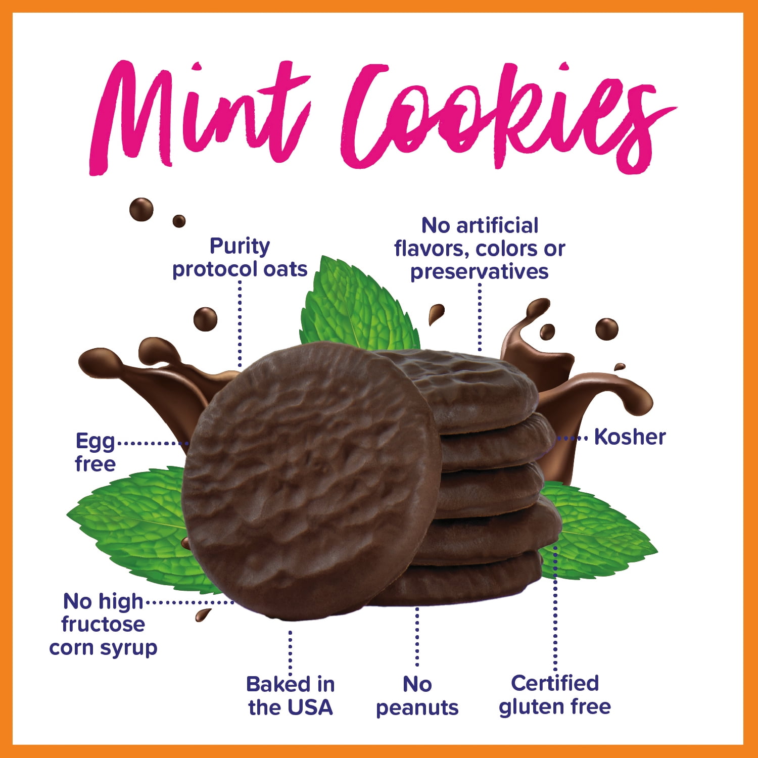 (6 pack) Goodie Girl Mint Cookies - Gluten-Free, Peanut-Free, No High Fructose Corn Syrup, 7 oz