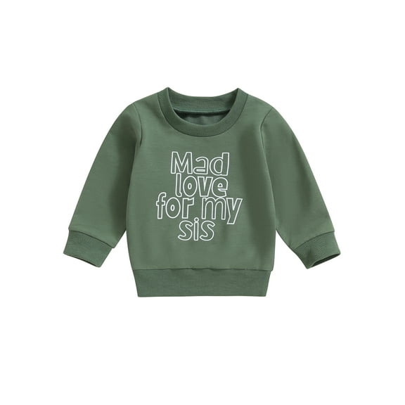 Wassery Baby Clothes Toddler Boys Girls Sweatshirts Long Sleeve Round Neck Letter Print Pullovers Infant Fall Loose Tops 6M-4T