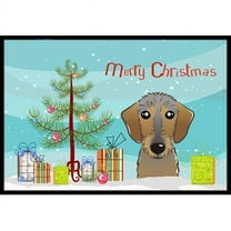 Carolines Treasures BB1605JMAT Christmas Tree & Wirehaired Dachshund Indoor or Outdoor Mat- 24 x 36