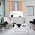 thumbnail image 4 of LightSalmon Gray Ombre Kitchen Curtains Small Short 39 Inch Length, Modern Gradient Abstract Art Grommet Top Bedroom Living Room Curtains, Light Filtering Cafe Curtain Drapes 2 Panels Set 55''x39'', 4 of 9