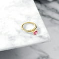thumbnail image 4 of Gem Stone King 2.08 Ct Round Pink Mystic Topaz 18K Yellow Gold Plated Sterling Silver Ring (Size 6), 4 of 4