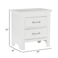 thumbnail image 4 of Candy 25 Inch Nightstand- 2 Drawers- Nickel Bar Handles- White Solid Wood, 4 of 6