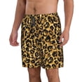 thumbnail image 2 of Disketp Men'S Swim Trunks Hawaiian Breathable Surf Beach Swimsuits Mesh Lining Beach Shorts With Pockets-Gold Glitter Leopard, 2 of 9