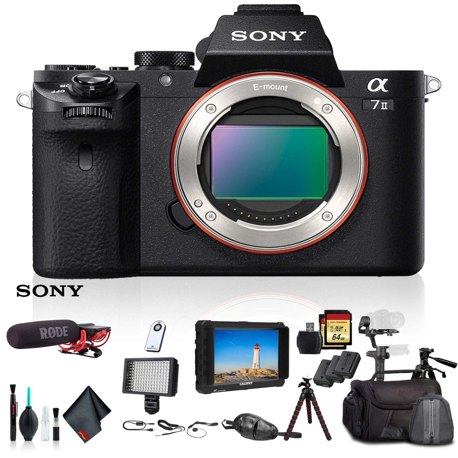Sony Alpha a7 II Mirrorless Camera ILCE7M2/B With Soft Bag, Zhiyun