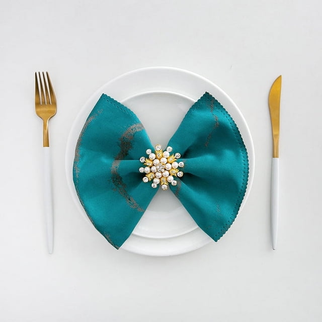 Nvzi Servilletas de tela de damasco de 2 unidades, 19,68 x 19,68 pulgadas, servilletas de tela de jacquard cuadradas,banquetes de bodas, azul y verde A