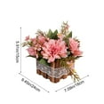 thumbnail image 3 of ToyKingdee Flower Arrangement Artificial Flowers in Pot - Fake Flowers Roses Peonies Hydrangeas in Wooden Vase Potted Artificial Flower Centerpieces for Table Decor, 3 of 6