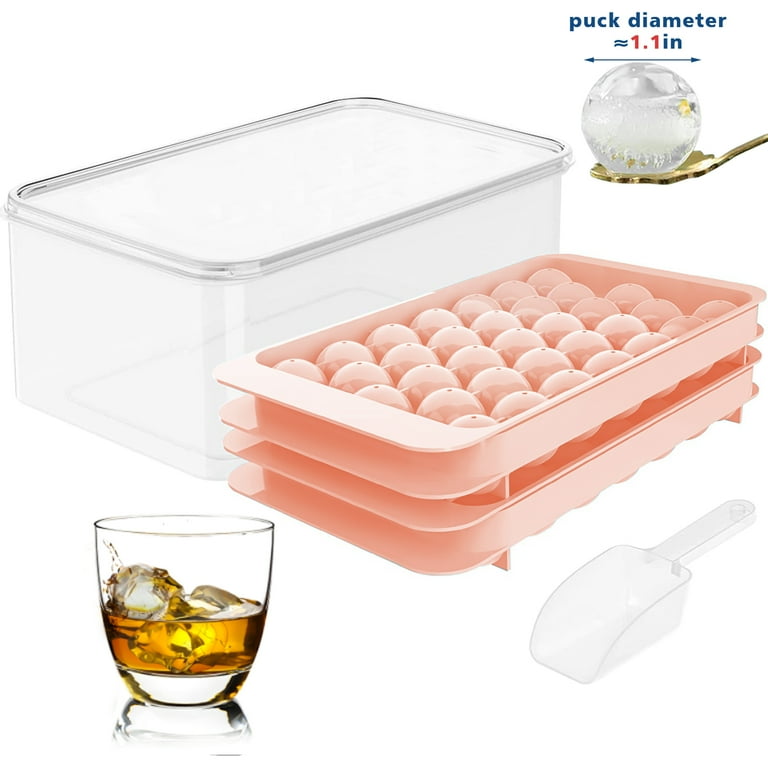 YOUR BEST DAYS Ice Ball Maker, Round Ice Cube Tray for Freezer Easy Release  Sphere Ice Cube Mold Making 1.1IN X 33PCS Circle Ice Cube for Whisky