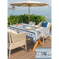 thumbnail image 5 of Outdoor Tablecloth with Umbrella Hole for Patio/Picnic/Party/Camping, Navy Blue Starfish Coastal Waterproof Table Cloth Rectangle Table Cover Washable, Beach Coral Botanical Nautical (60"x 84"), 5 of 8